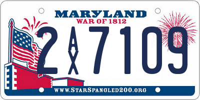 MD license plate 2AX7109
