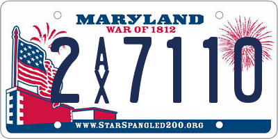 MD license plate 2AX7110