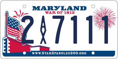 MD license plate 2AX7111
