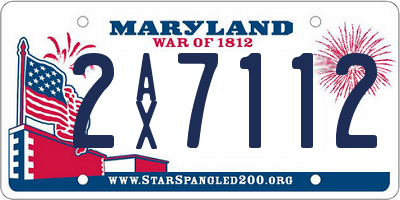 MD license plate 2AX7112