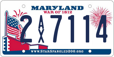 MD license plate 2AX7114