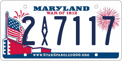 MD license plate 2AX7117