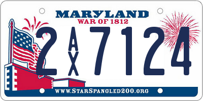 MD license plate 2AX7124