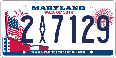 MD license plate 2AX7129