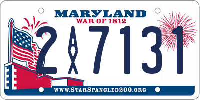MD license plate 2AX7131