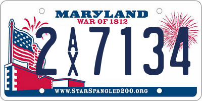 MD license plate 2AX7134
