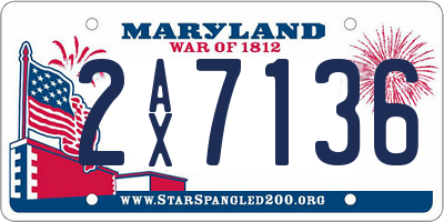 MD license plate 2AX7136