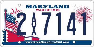 MD license plate 2AX7141