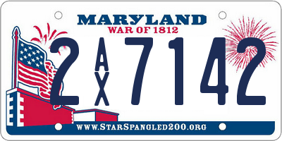 MD license plate 2AX7142