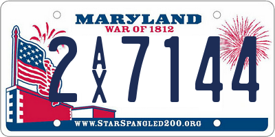 MD license plate 2AX7144