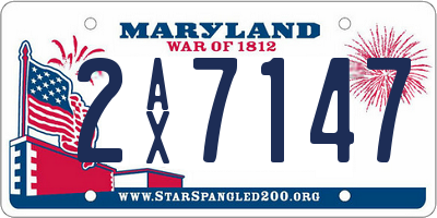 MD license plate 2AX7147