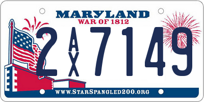 MD license plate 2AX7149