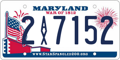 MD license plate 2AX7152