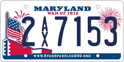 MD license plate 2AX7153
