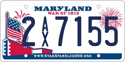 MD license plate 2AX7155