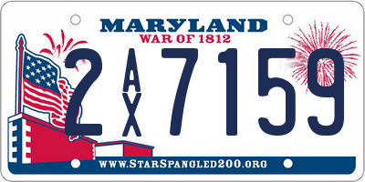 MD license plate 2AX7159