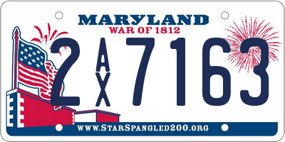 MD license plate 2AX7163