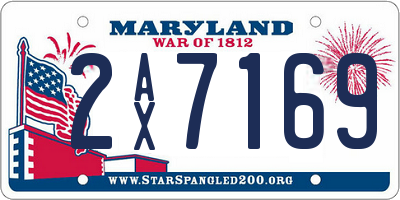 MD license plate 2AX7169