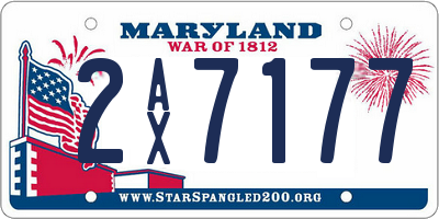 MD license plate 2AX7177