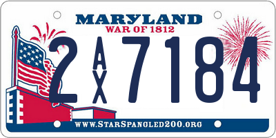 MD license plate 2AX7184