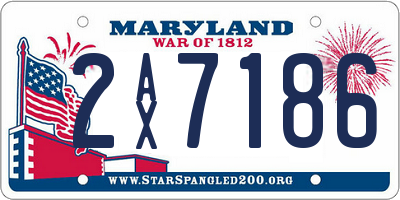 MD license plate 2AX7186