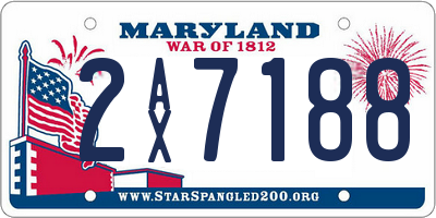 MD license plate 2AX7188