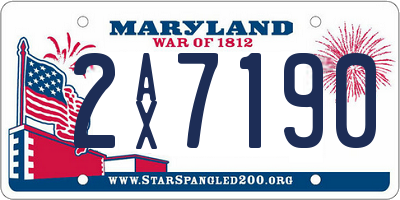 MD license plate 2AX7190