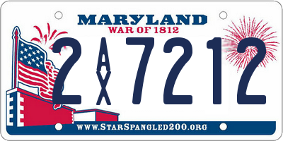 MD license plate 2AX7212