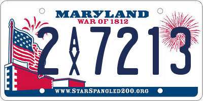 MD license plate 2AX7213
