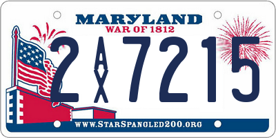 MD license plate 2AX7215