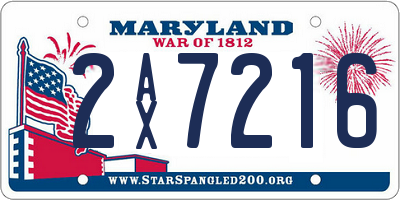 MD license plate 2AX7216