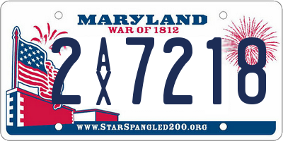 MD license plate 2AX7218