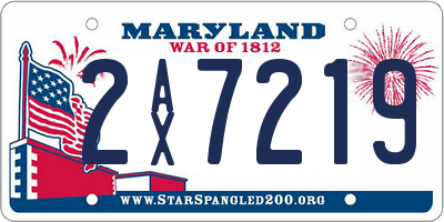 MD license plate 2AX7219