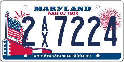 MD license plate 2AX7224