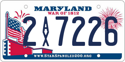 MD license plate 2AX7226