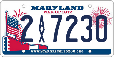 MD license plate 2AX7230
