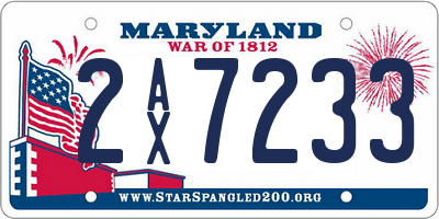 MD license plate 2AX7233