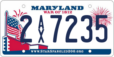 MD license plate 2AX7235