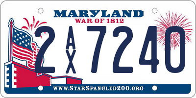 MD license plate 2AX7240