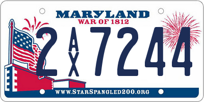 MD license plate 2AX7244