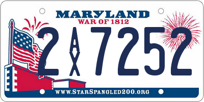 MD license plate 2AX7252