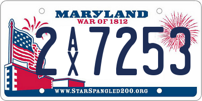 MD license plate 2AX7253