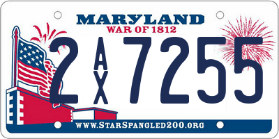 MD license plate 2AX7255