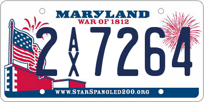 MD license plate 2AX7264