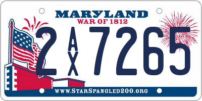 MD license plate 2AX7265