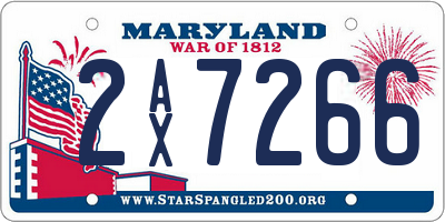 MD license plate 2AX7266