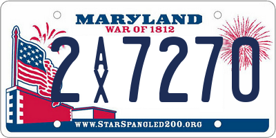 MD license plate 2AX7270