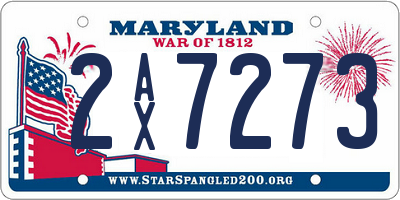 MD license plate 2AX7273