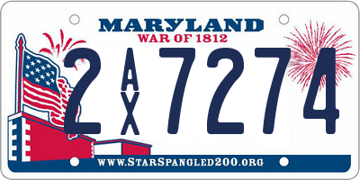 MD license plate 2AX7274