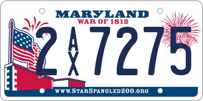 MD license plate 2AX7275